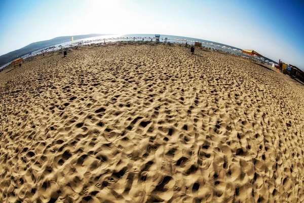 Sandy Beach Sea Sunny Day Sunny Beach Bulgaria — Stock Photo, Image