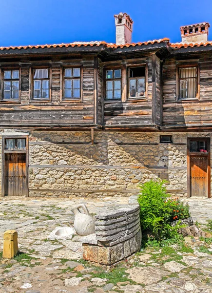 Typical Wooden Building Historic Town Nessebar Bulgaria — Zdjęcie stockowe
