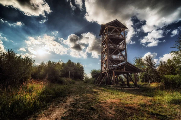 Wooden Lookout Hill Tabor Slovakia — стоковое фото