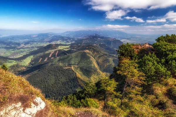 Vacker Utsikt Över Bergslandskapet Från Toppen Kullen Velky Choc Slovakien — Stockfoto