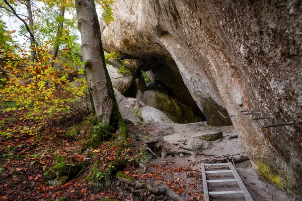 Cave Called Dragon Hole Sulov Rocks Slovakia — 스톡 사진