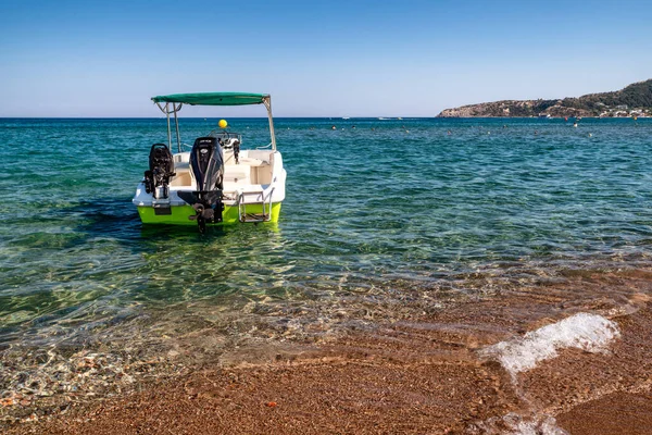 Faliraki Greece Jun 2022 Boat Sea Seaside Resort Faliraki Rhodes — Stockfoto