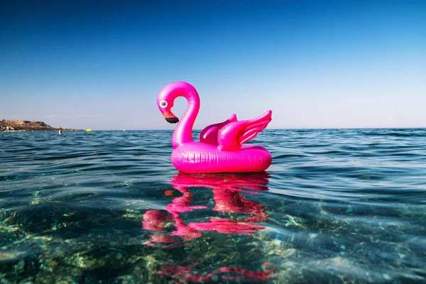 Pink Flamingo Inflatable Water Sea — Zdjęcie stockowe