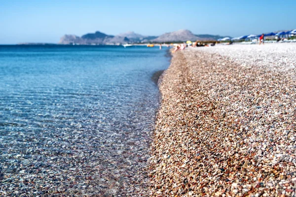 Pebble Beach Sea Traganou Beacg Rhodes Island Greece — Stock Photo, Image