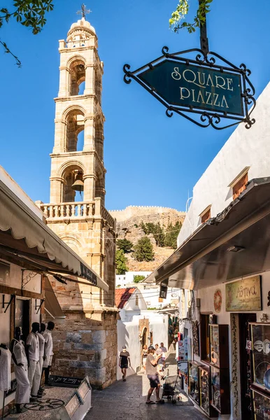 Lindos Greece Hazi Ran 2022 Rhodes Adası Ndaki Lindos Şehrinde — Stok fotoğraf