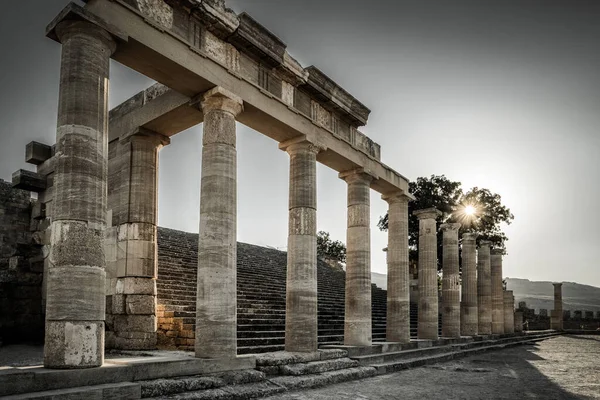 Acropolis Lindos Rhodes Island Greece — Foto Stock