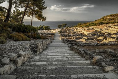 Archaeological site ancient Kamiros town in Rhodes island at Greece