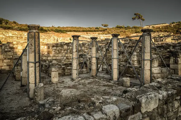 Archaeological Site Ancient Kamiros Town Rhodes Island Greece — Foto de Stock