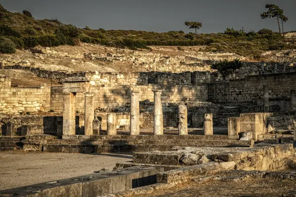 Archaeological Site Ancient Kamiros Town Rhodes Island Greece Ruins Hellenistic — Stockfoto