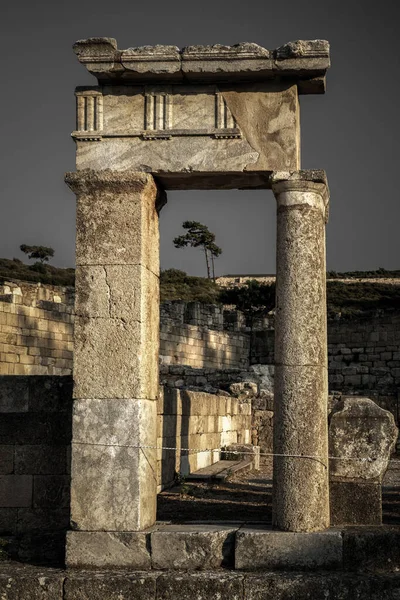 Archaeological Site Ancient Kamiros Town Rhodes Island Greece — Foto Stock