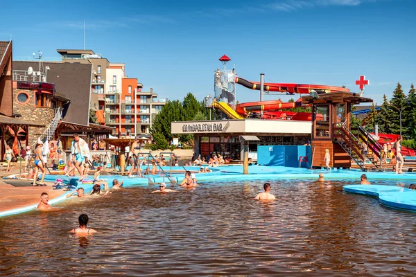 Besenova Slovakia July 2022 People Relaxing Pool Waterpark Summer Hot — Zdjęcie stockowe