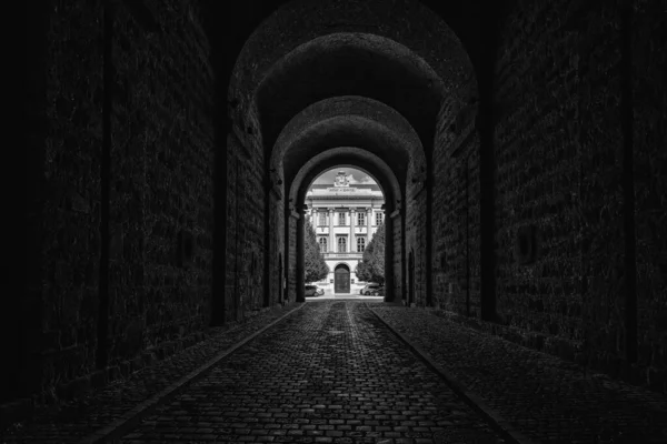 Dark Gate Tunnel Located Esztergom Basilica Hungary — Stock Photo, Image