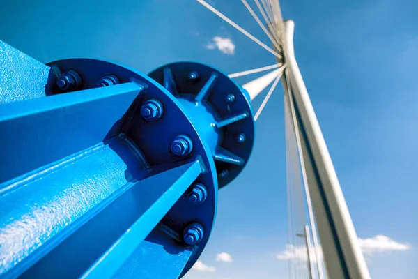 Big Screw Large Rope New Bridge Monostor Bridge Slovakia Hungary — Zdjęcie stockowe