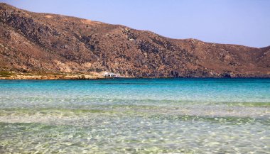 Clear sea at Elafonisi lagoon in Crete island at Greece.