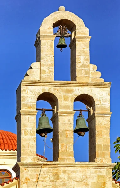 Old Church Village Panormo Crete Island Greece Close View Bells —  Fotos de Stock