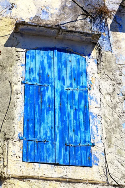 Traditional Blue Doors Greek House Greece — Stok fotoğraf