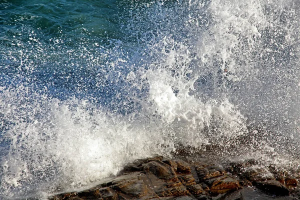 Waving Sea Coastline Splash Water Stormy Sea — Stock Photo, Image