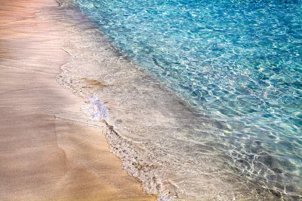 Shallow Clear Sea Pink Sand Elafonisi Crete Island Greece — Stock Photo, Image
