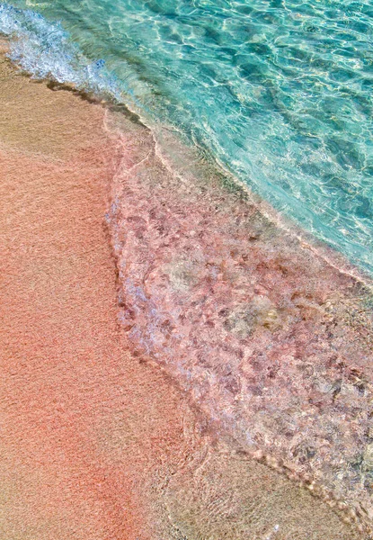 Shallow Clear Sea Pink Sand Elafonisi Crete Island Greece — Stockfoto