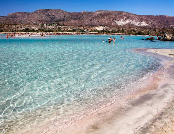 Elafonisi Greece September 2013 Elafonisi Beach Pink Sand Clear Sea — Fotografia de Stock