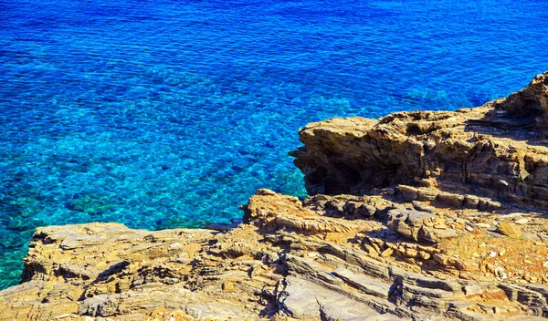 Crystal Clear Blue Water Sea Dry Coast — Stock Photo, Image