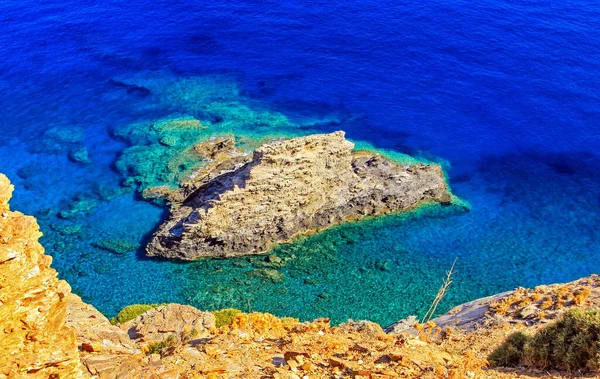 Blue Water Sea Mediterranean Country Crete Island Greece — Stok fotoğraf