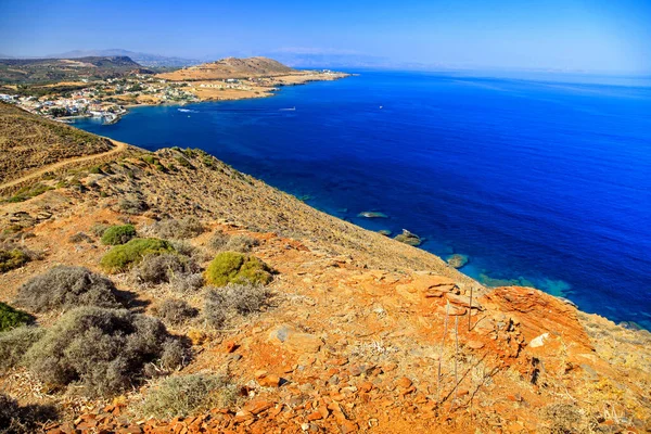 Dry Mediterranean Country Sea Village Panormos Crete Island Greece — 图库照片