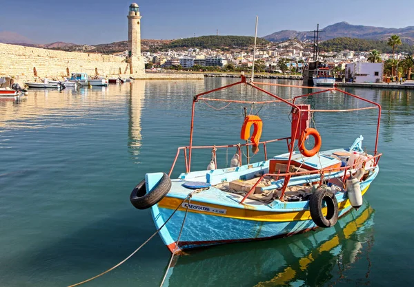 Rethymno Greece September Fishing Boat Old Town City Rethymno Crete — Stockfoto