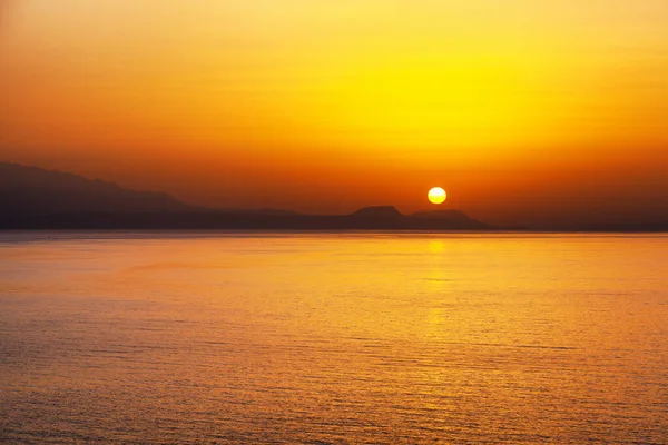 Beautiful Colorful Sunset Sea Crete Island Greece — ストック写真