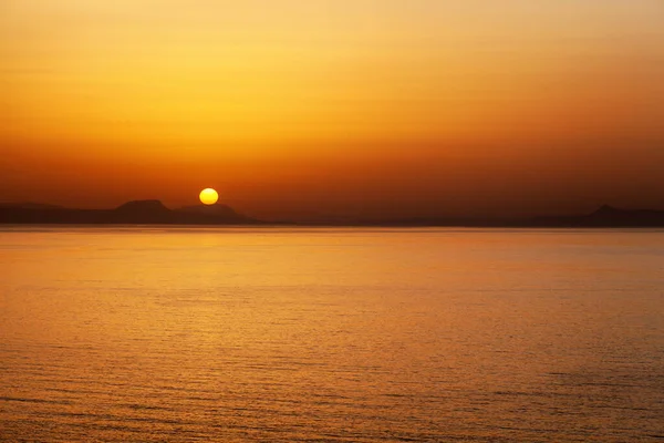 Beautiful Colorful Sunset Sea Crete Island Greece — Stock fotografie