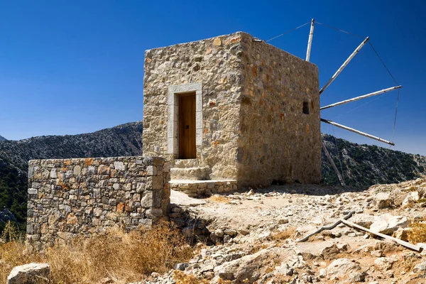 Windmills Lasithi Plateaus Crete Island Greece — Stock Photo, Image