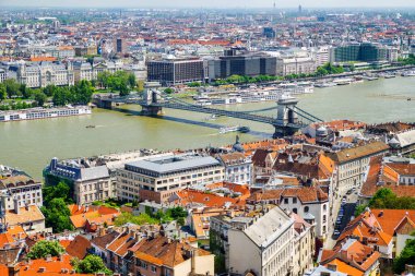 Zincir köprü Buda castle Hill Macaristan Budapeşte '