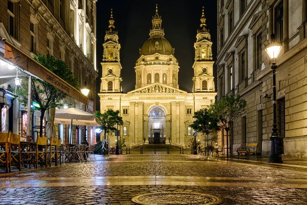 Budapest Ungarisch Mai 2017 Stephen Basilica Der Nacht Auf Mai — Stockfoto