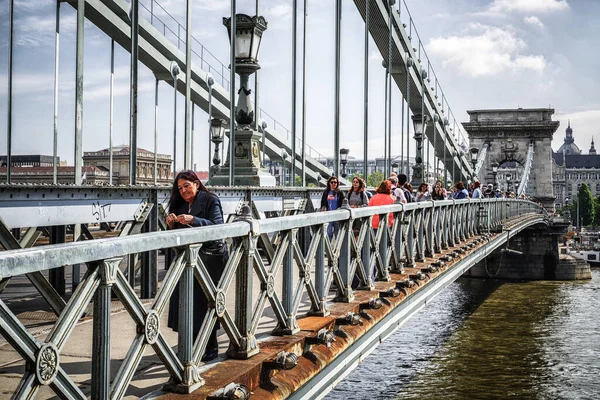 Budapest Magyarország Május Chain Bridge Folyó Danubeon 2017 Május Budapest — Stock Fotó