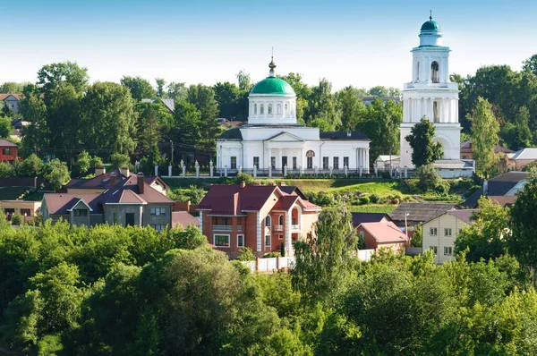 Summer Urban Landscape City Rzhev Cathedral Okovetsko Rzhevskaya Icon Mother — Stock Photo, Image