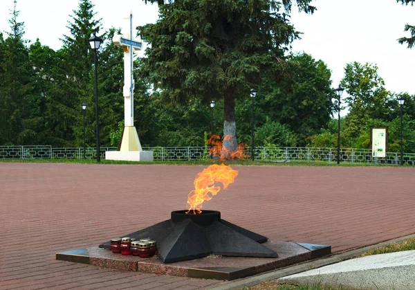 Llama Eterna Las Guerras Caídas Segunda Guerra Mundial Rusia Rzhev —  Fotos de Stock