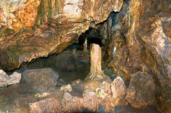 Stalaktit Stalagmitové Stěny Jeskyně Šablona Pro Návrh Vzorek — Stock fotografie