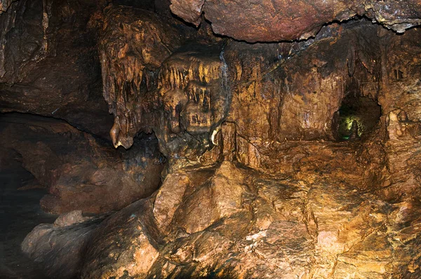 Stalactite Mağaranın Dikdörtgen Duvarları Tasarım Şablonu Desen — Stok fotoğraf