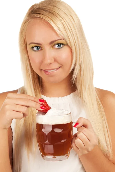 That's why I like beer for — Stock Photo, Image