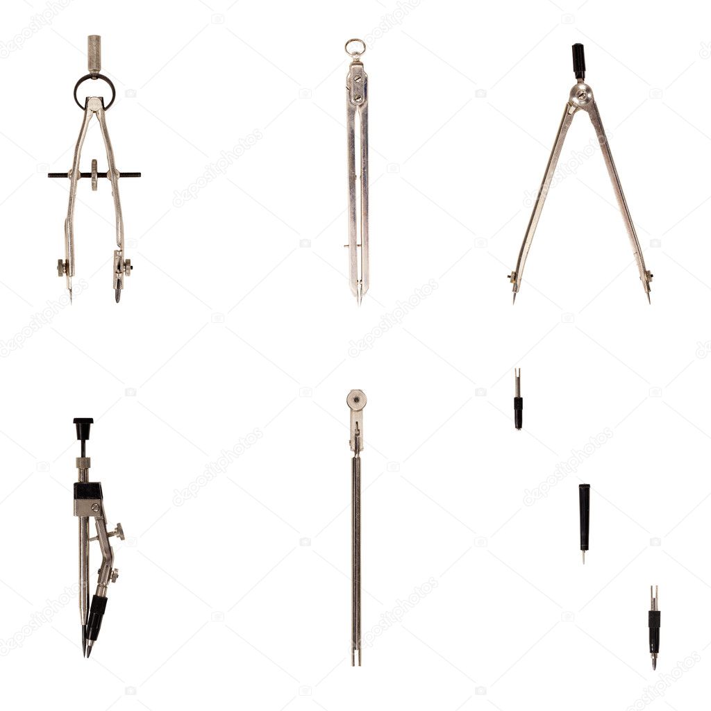 Old-fashioned drawing instruments