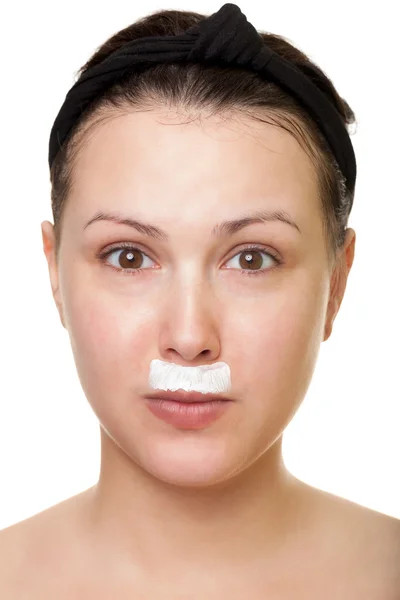 Playing with face cream — Stock Photo, Image