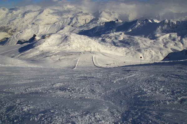 Skigebiet frankreich espace killy — Stockfoto