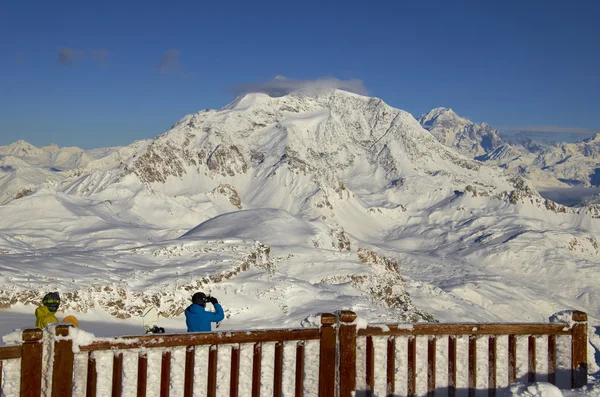 Ski resort Frankrijk espace killy Rechtenvrije Stockfoto's