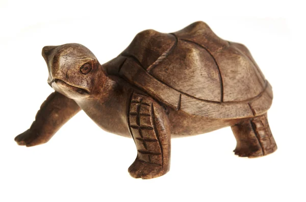 Άγαλμα του μια χελώνα από ξύλο. — Φωτογραφία Αρχείου