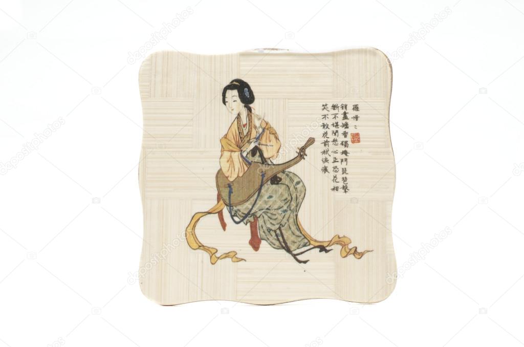 Japanese painting on wooden tablets.