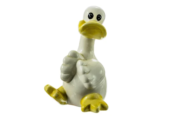 Eine Porzellanfigur einer Ente. — Stockfoto