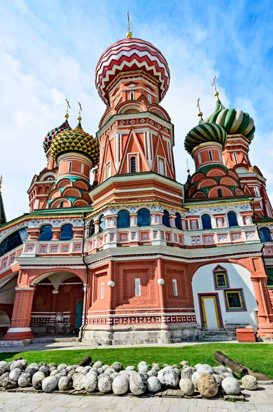 Svatého Vasila Blaženého na Rudém náměstí v Moskvě. — Stock fotografie