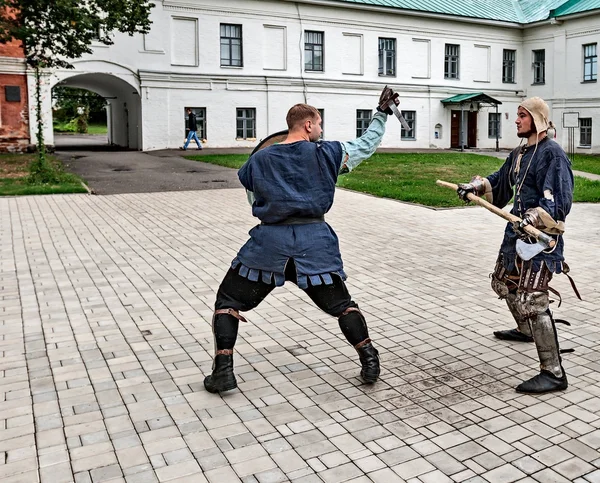 Joust on the territory of the monastery. — Stock Photo, Image