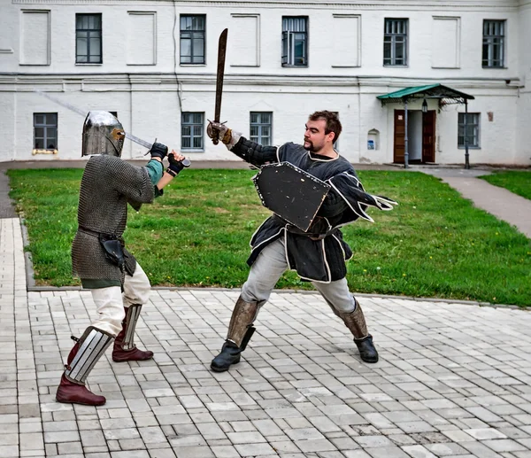 Joust on the territory of the monastery. — Stock Photo, Image