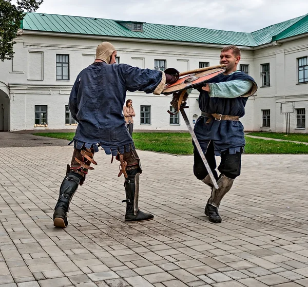 Joust on the territory of the monastery. — Stock Photo, Image